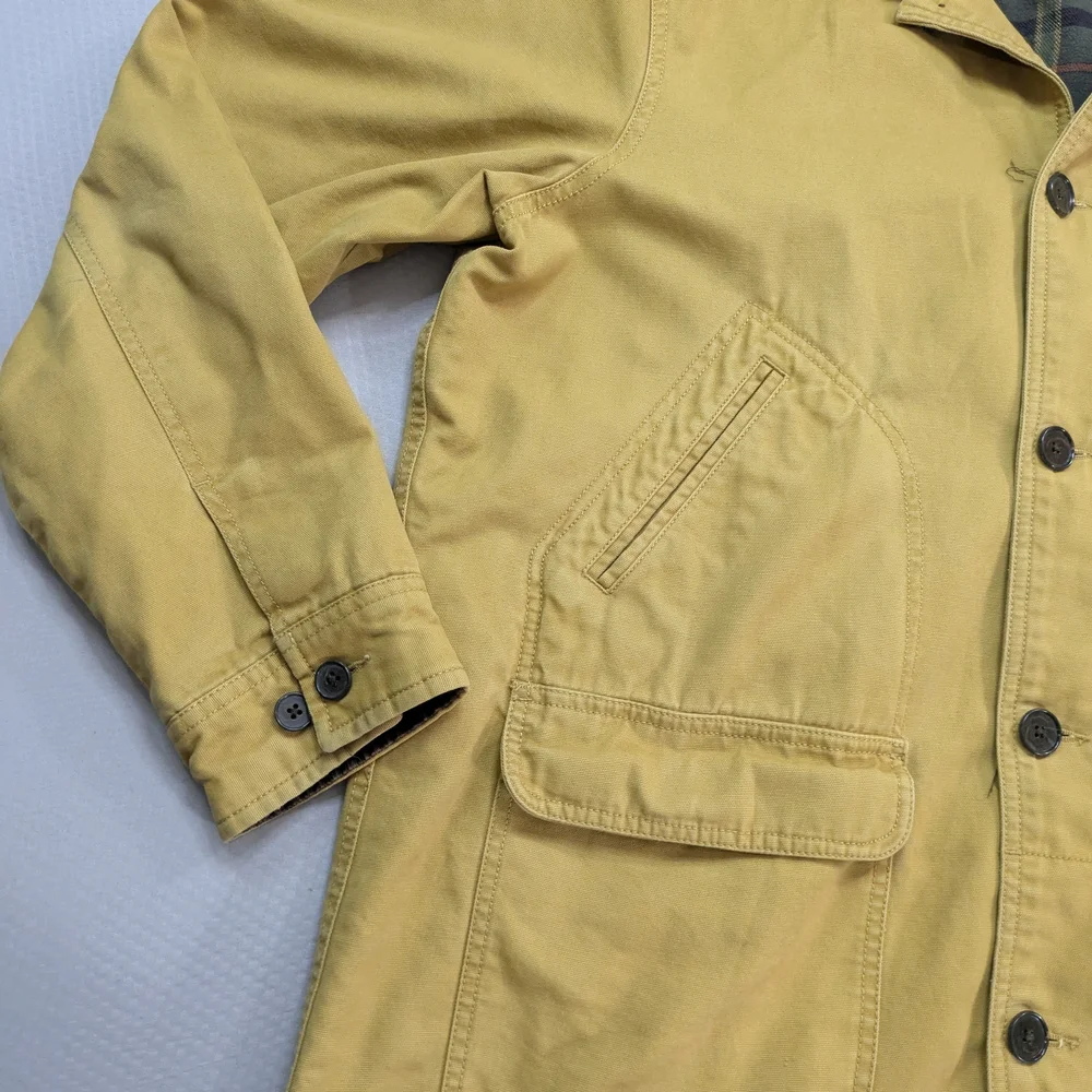 Lands End Chore Barn Jacket Men's Large Duck Canvas Lined Field Coat Brown Tan - Picture 7 of 11